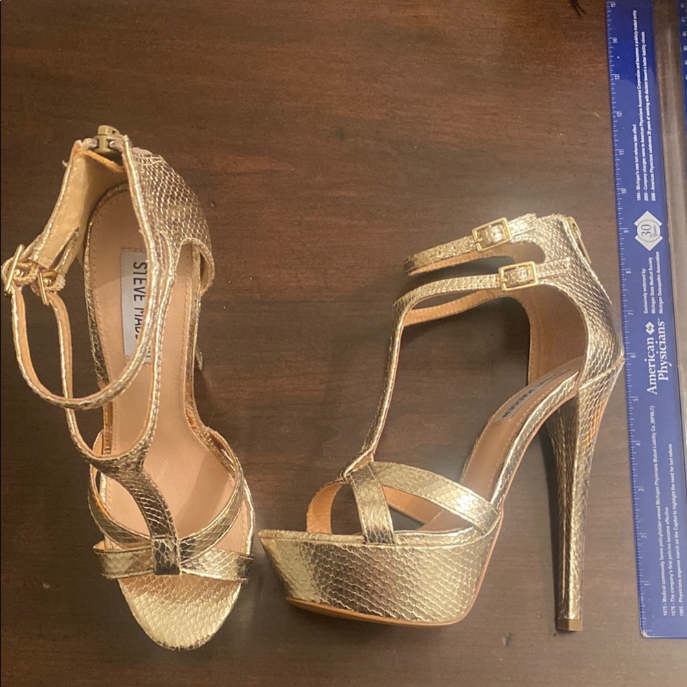Steve Madden Women's Gold High Heel Sandals